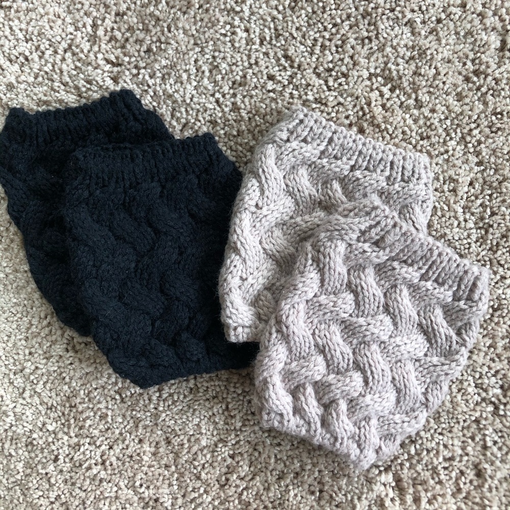 Soft knitted boot cuffs